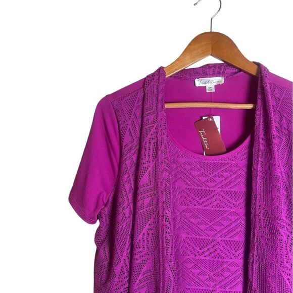 NWT! Tradition pink layered short sleeve tee - Picture 2 of 8